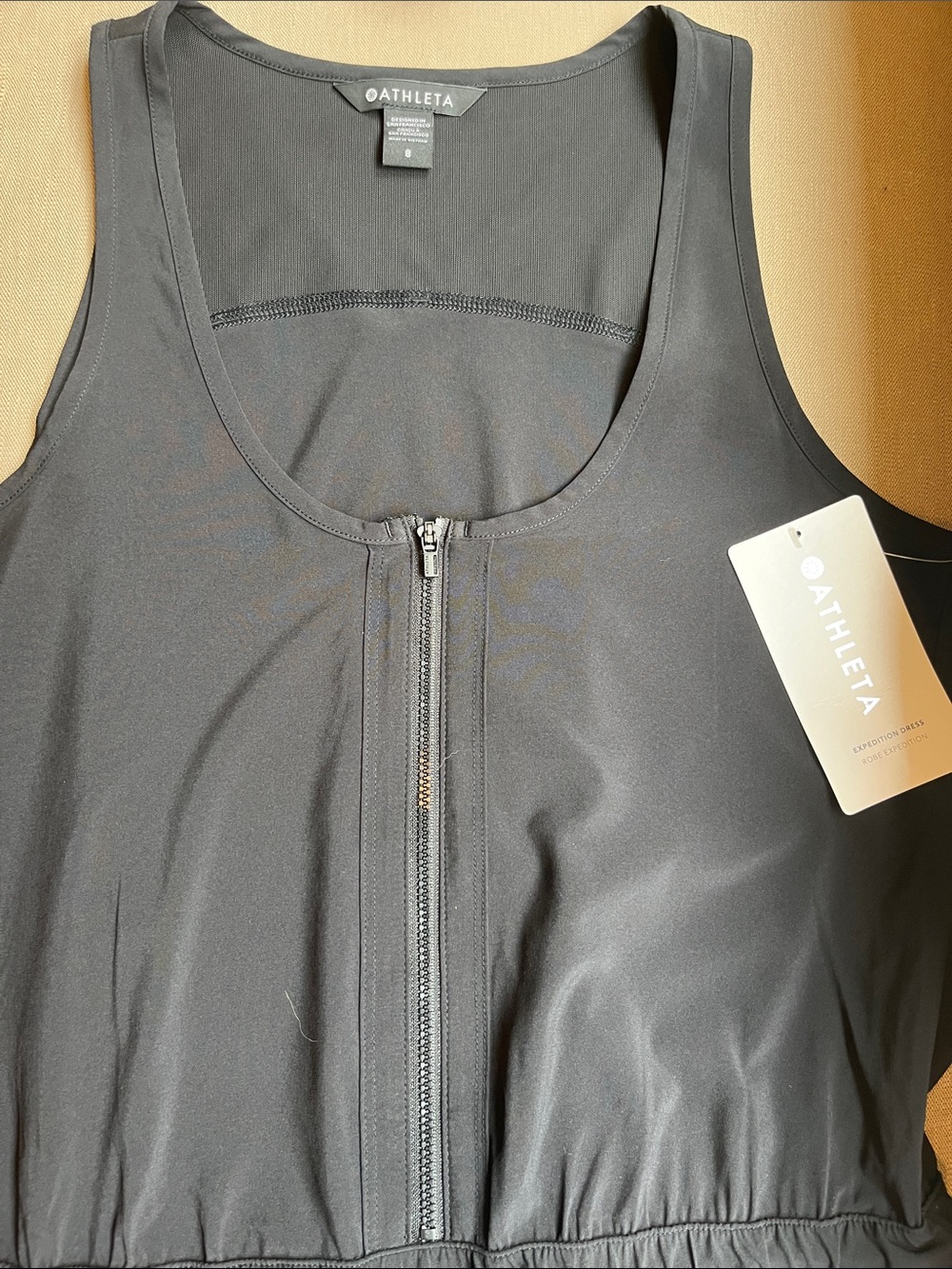 ATHLETA Expedition Black Skort Dress Zip Front and Drawstring Waist NWT 8 - Picture 7 of 14